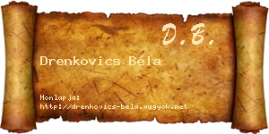 Drenkovics Béla névjegykártya