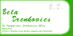 bela drenkovics business card