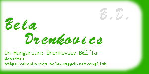 bela drenkovics business card